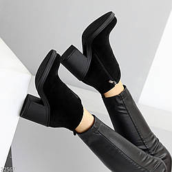 Дизайнерські чорні замшеві ботильйони - універсальна елегантність