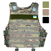 Плитоноска з установкою бічного та кевларового захисту Kirasa піксель Оксфорд MOLLE R_1649 Мультикам