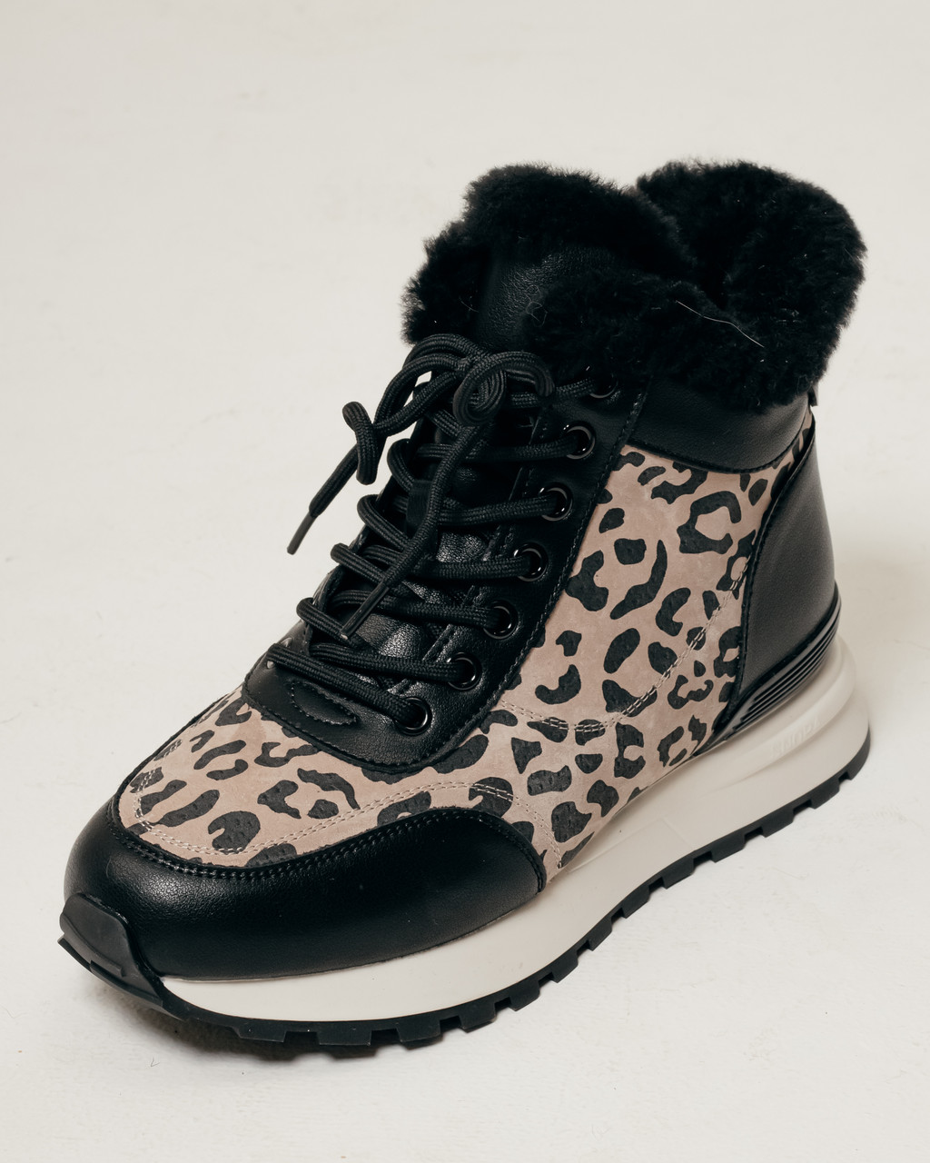 Черевики на танкетці Lola Andy 9761 36 чорний леопард шкіра хутро
