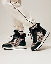 Черевики на танкетці Lola Andy 9761 36 чорний леопард шкіра хутро, фото 4