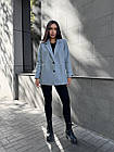 Жіноче вовняне пальто-піджак сiрого кольору 42-56, фото 4