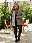 Жіноче вовняне пальто-піджак сiрого кольору 42-56, фото 5