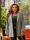 Жіноче вовняне пальто-піджак сiрого кольору 42-56, фото 6