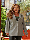 Жіноче вовняне пальто-піджак сiрого кольору 42-56, фото 8