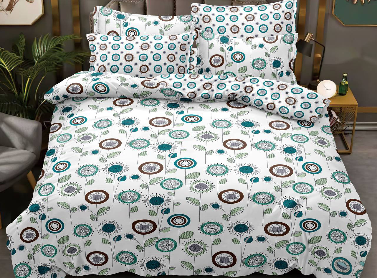 Наволочка на блискавці 70х70 (Сатин) | Від виробника "Королева Ночі" | Тематичні квіти з орнаментом на білому, фото 1