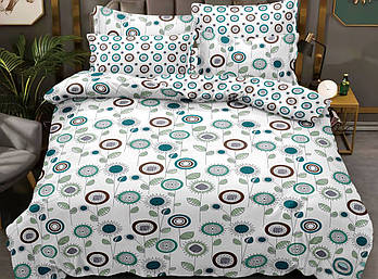 Підковдра на блискавці 145х215 (Сатин) | Полуторна підковдра від виробника "Королева Ночі" | Тематичні квіти з орнаментом