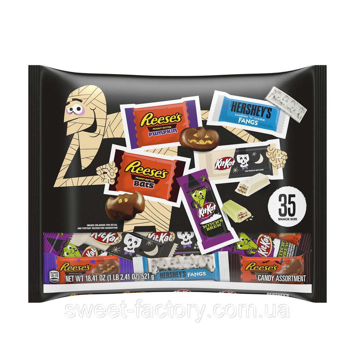 Шоколадні цукерки Hershey's Reese's Kit Kat Assorted Halloween Candy Shapes 521g