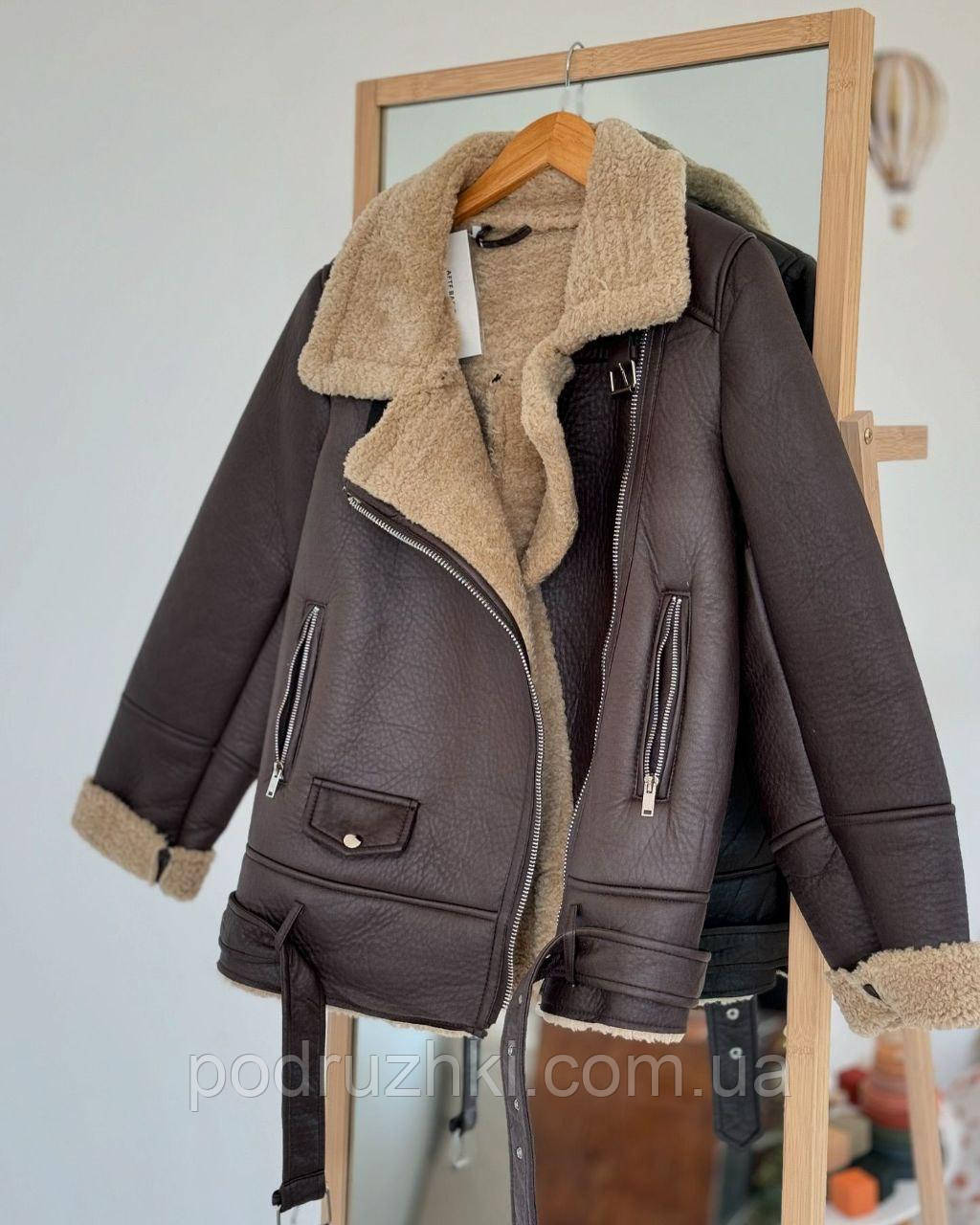 Дублянка куртка авіатор Склад: 100% поліестер, штучне хутро Тедді Розмір S, M, L, фото 1