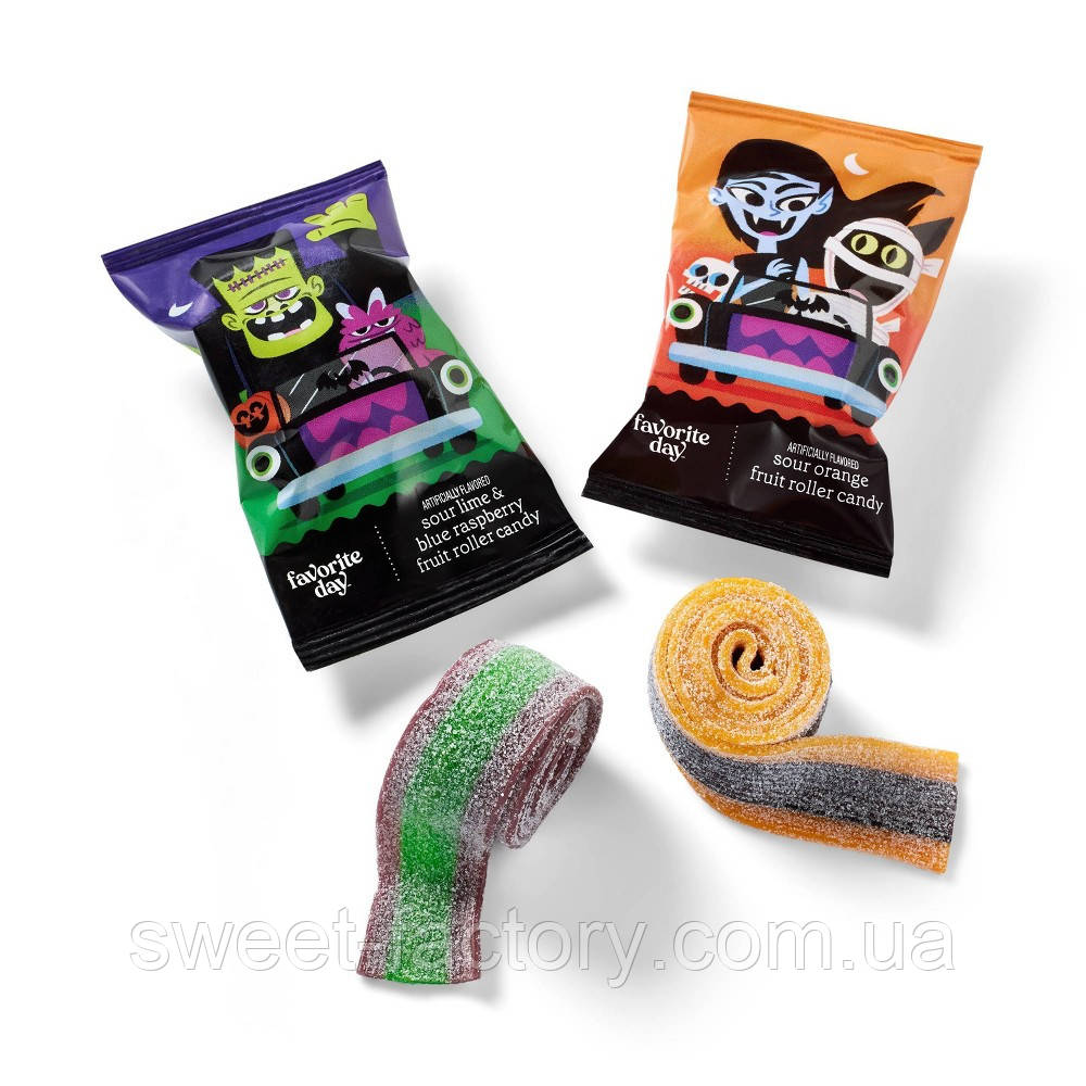 Мармелад Favorite Day Halloween Trick or Treat Candy Wacky Wheels Sour Fruity Rollers 20g