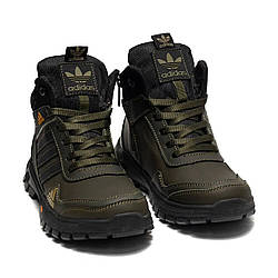 Підліткові дитячі зимові черевики Adidas Winter Terrex Green шкіряні, зелені