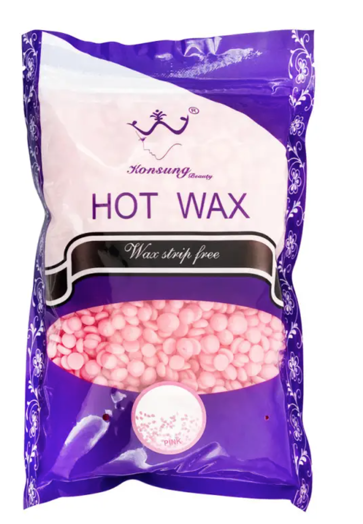 Віск для депіляції в гранулах "Konsung Hot Wax" Рожевий 500г