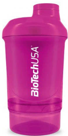 Шейкер BioTech Shaker Mini Wave 2 in 1 300 мл рожевий