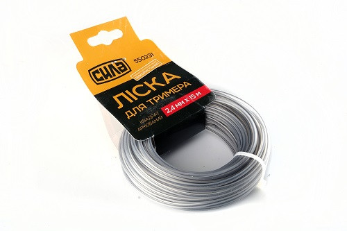 Волосінь для тримера 2,0 мм квадрат армований 15 м СИЛА 550229, фото 1