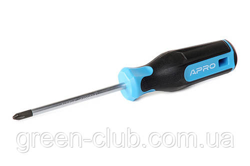 Викрутка хрестова прогумована ручка CrV PH1x100 (hillips) APRO 301638