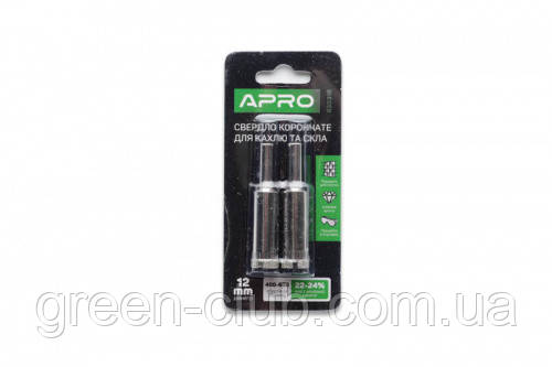 Свердло трубчасте з алмазним напиленням 12 мм (2 шт. у пачці) APRO 830316, фото 1