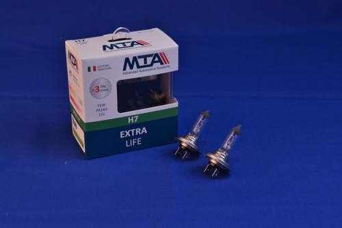 Лампа автомобільна H7 12 V 55 W PX26D EXTRA LIFE (2шт) (ближна/даля, протитуманна) MTA 80715 ELB2, фото 1