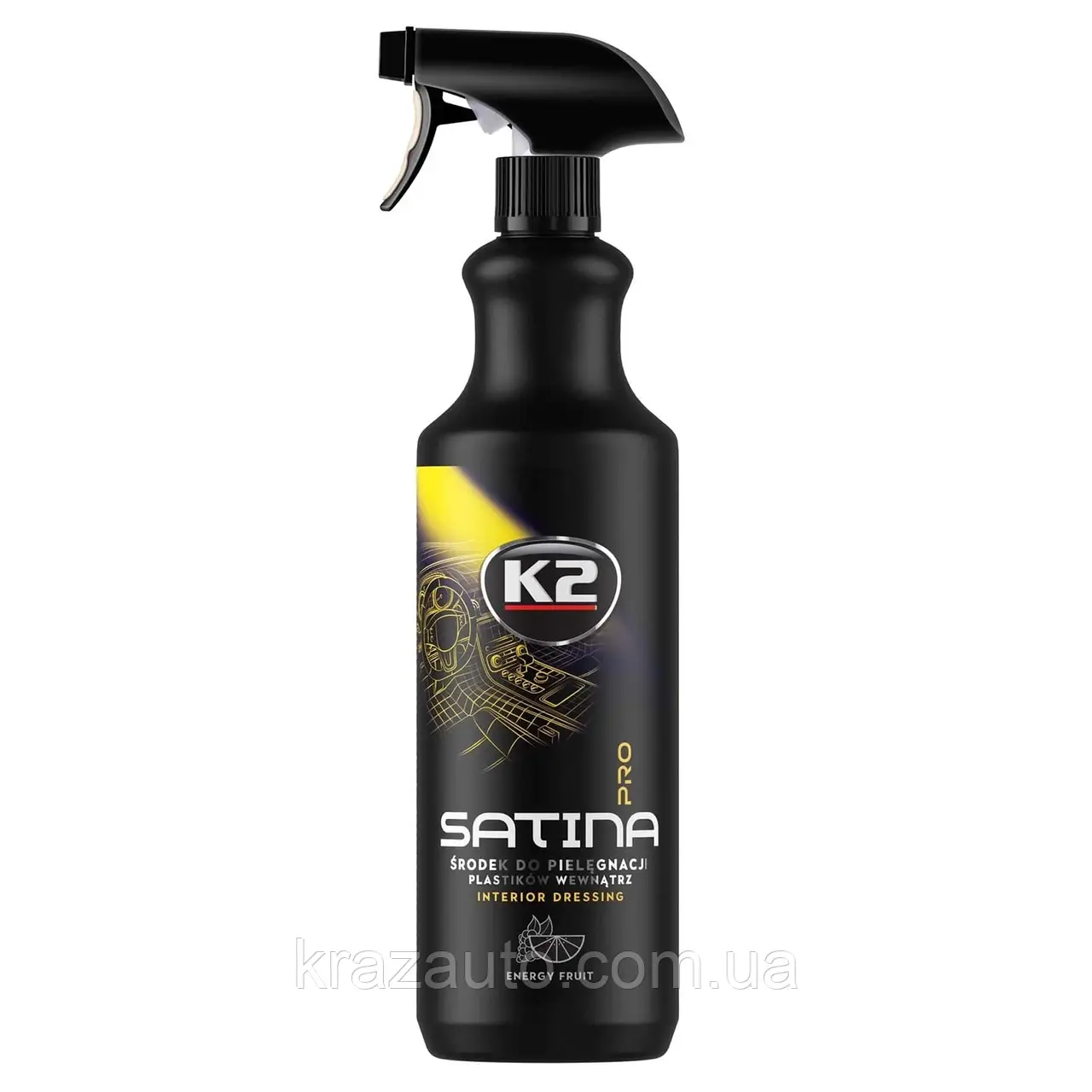 Засіб для догляду за приладовою панеллю та пластиковими деталями K2 Satina Pro "Енергія фруктів" 1 л (D5021)K20542, фото 1