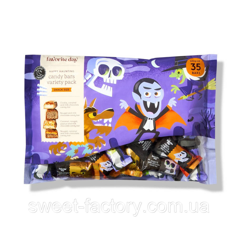 Цукерки Favorite Day Halloween Candy Bars Fun Snack Size 574g, фото 1