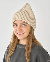 2224беж Шапка в рубчик бежева км Bosskids