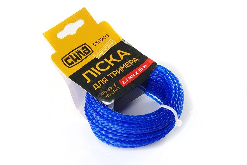 Волосінь для тримера 1,6 мм кручений квадрат 15 м СИЛА 550199, фото 1