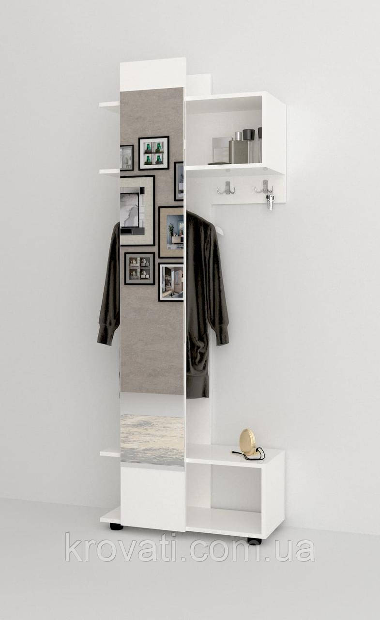 Вішалка "Аякс" 700x325x1880 мм Майстер Форм. Білий (лівостороння)