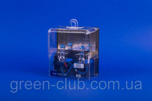 Лампа автомобільна H3 24 V 70 W PK22S 1100 lm 4000К NIGHT VISION + 80% (ближня/даля, протитуманна), фото 1