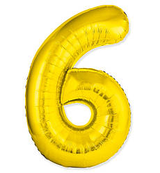 Кулька Цифра Slim "6" (1 м), Іспанія, колір - золото