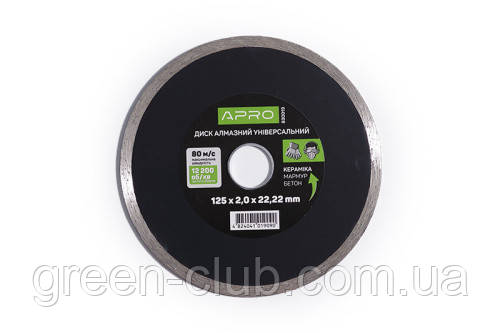 Диск для бетону 230х2,2 мм (22-24%) Суцільний APRO 830022, фото 1