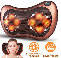 Універсальна роликова масажна подушка massage chm 8028 для шиї, плечі та спини, подушки для авто та дому