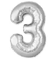 Кулька Цифра Slim "3" (1 м), Іспанія, колір - срібло