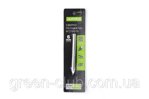 Свердло для скла та плитки 6 мм APRO 825003, фото 1