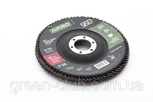 Круг пелюстково-торцевий Р36 конус 125 мм (Т29) (КЛТ) APRO 830462, фото 1
