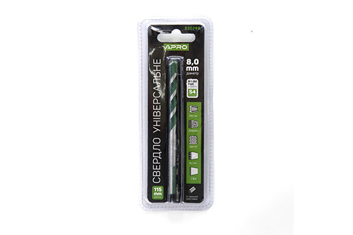 Свердло універсальне 8*115 мм APRO 830288, фото 1