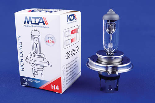 Лампа автомобільна H4 24V 100/90W P43T (ближня/даля) MTA 84213 HBC1, фото 1