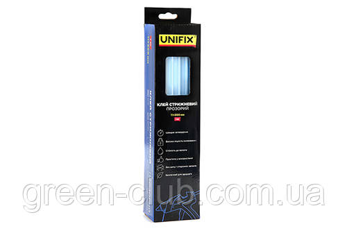 Клей стрижневий прозорий 11.0х300мм 1кг (34 шт) (коробок) UNIFIX 951459