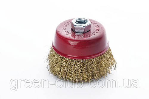 Щітка чаша латуновий дріт 75 мм (УШМ) APRO 830425, фото 1