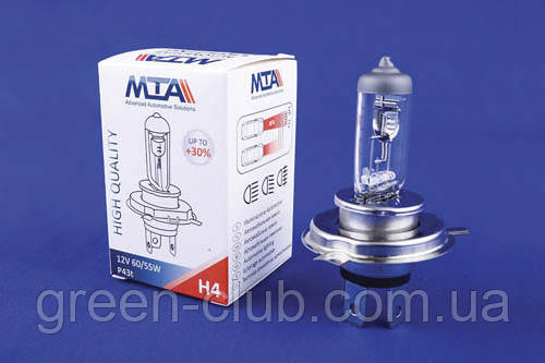 Лампа автомобільна H4 12 V 60/55W P43T (ближня/дальня) MTA 84163 HBC1, фото 1