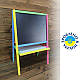 Мольберт дитячий двосторонній магнітний різнокольоровий, дошка для малювання крейдою та магнітів 3в1, Бертик, MPKm.
