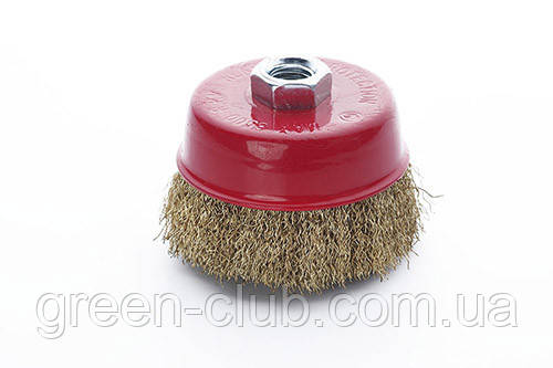Щітка чаша латуновий дріт 85 мм (УШМ) APRO 830426, фото 1