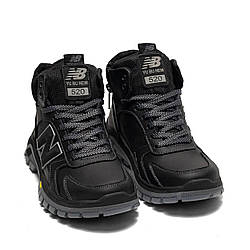 Підліткові дитячі зимові черевики Winter New Balance Black шкіряні, чорні