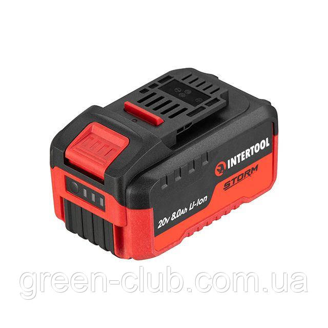 Акумулятор 20 В, літій-іон, 8.0 Ач, індикатор рівня заряду INTERTOOL WT-0343