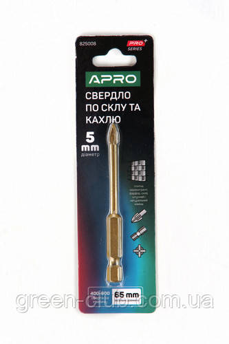 Свердло для скла та кахлю 4 грані HEX 5 мм PRO APRO 825008, фото 1