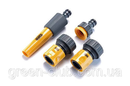 Набір: насадка-розпилювач, конектори 3/4: 3/4 аквастоп, 3/4, адаптер 1/2+3/4 СИЛА 551286, фото 1