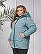 Куртка зимова жіноча стьобана прямого крою утеплена синетпоном (48,50,52,54,56), фото 3
