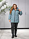 Куртка зимова жіноча стьобана прямого крою утеплена синетпоном (48,50,52,54,56), фото 8
