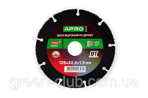 Диск відрізний для дерева з вольфрамовою крихтою 125х1.3х22.2 мм APRO 830078, фото 1