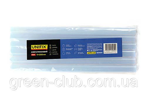 Клей стрижневий прозорий 11.0х200мм 6 шт (пакет) UNIFIX 951454