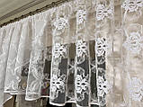 Біла тюль на кухню. Арка для кухні. Біла кухонна тюль. Готова коротка тюль. Готова тюль на кухню, фото 6