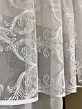 Біла тюль на кухню. Арка для кухні. Біла кухонна тюль. Готова коротка тюль. Готова тюль на кухню, фото 8