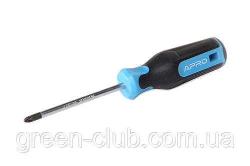 Викрутка хрестова гумова ручка CrV PZ2x100 (Pozidriv) APRO 301647